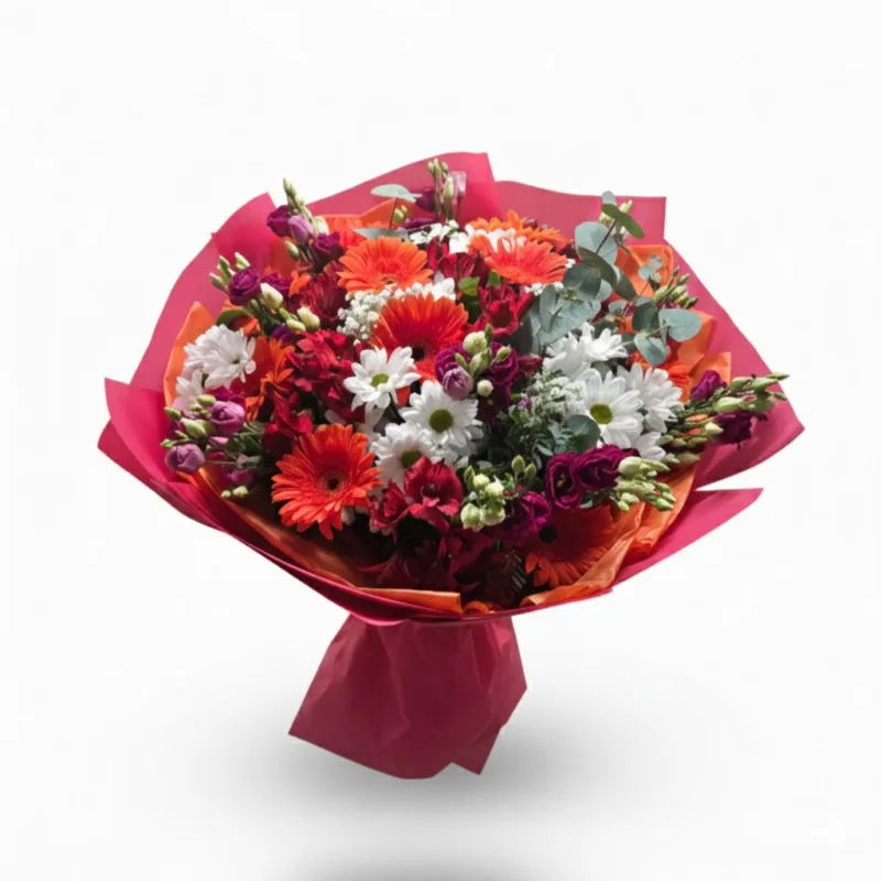 Värviline lillekimp gérberatega